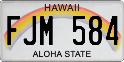 HI license plate FJM584