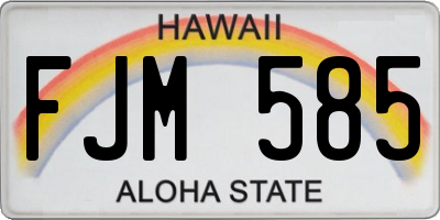 HI license plate FJM585