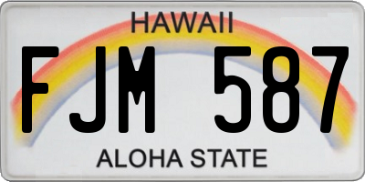 HI license plate FJM587