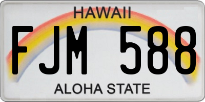 HI license plate FJM588