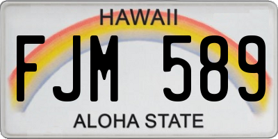 HI license plate FJM589