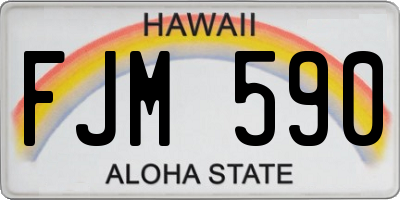 HI license plate FJM590