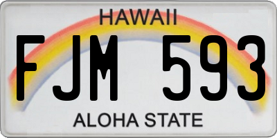 HI license plate FJM593