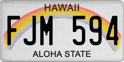 HI license plate FJM594