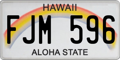 HI license plate FJM596