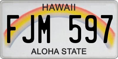 HI license plate FJM597