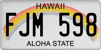HI license plate FJM598