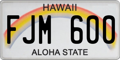 HI license plate FJM600