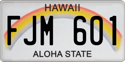 HI license plate FJM601