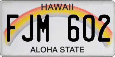 HI license plate FJM602