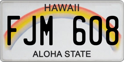 HI license plate FJM608