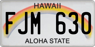 HI license plate FJM630