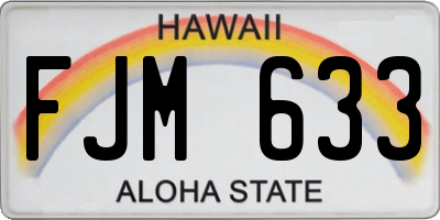 HI license plate FJM633