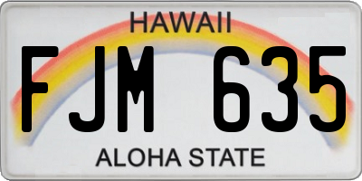 HI license plate FJM635