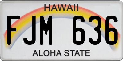 HI license plate FJM636