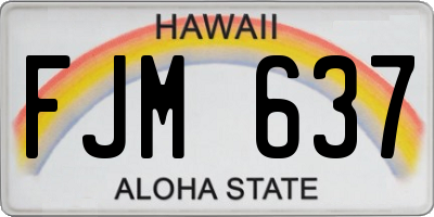 HI license plate FJM637