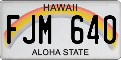 HI license plate FJM640