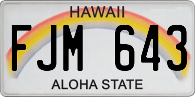 HI license plate FJM643