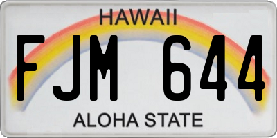 HI license plate FJM644