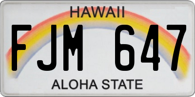 HI license plate FJM647