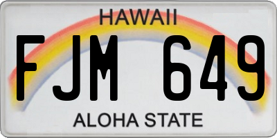 HI license plate FJM649