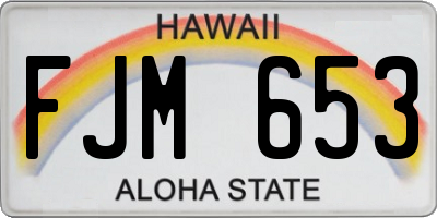 HI license plate FJM653