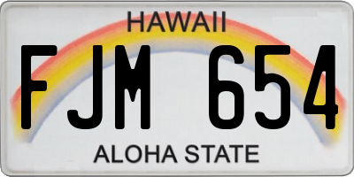 HI license plate FJM654