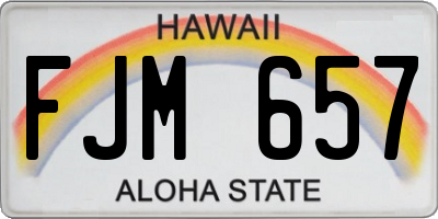 HI license plate FJM657