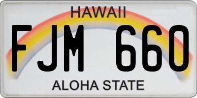 HI license plate FJM660