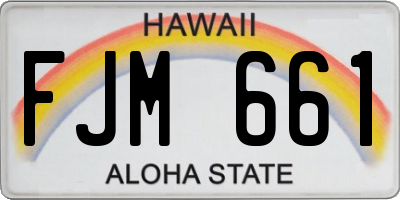 HI license plate FJM661