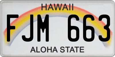 HI license plate FJM663
