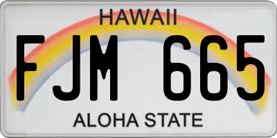 HI license plate FJM665