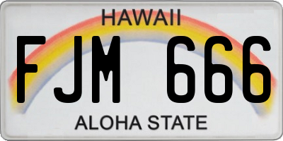 HI license plate FJM666