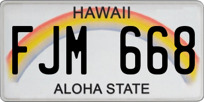 HI license plate FJM668