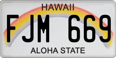 HI license plate FJM669