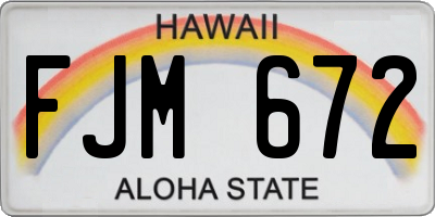 HI license plate FJM672