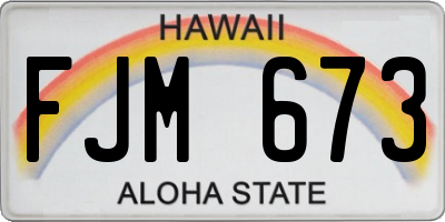 HI license plate FJM673