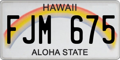 HI license plate FJM675