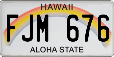 HI license plate FJM676