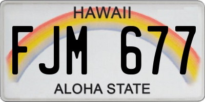 HI license plate FJM677