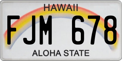 HI license plate FJM678