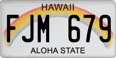 HI license plate FJM679