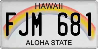 HI license plate FJM681