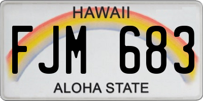 HI license plate FJM683