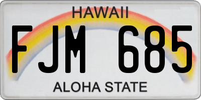 HI license plate FJM685