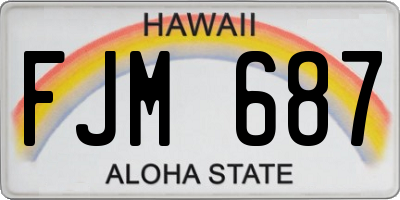 HI license plate FJM687