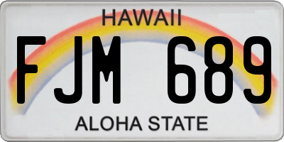 HI license plate FJM689