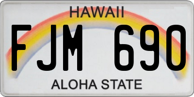HI license plate FJM690