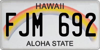 HI license plate FJM692