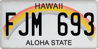HI license plate FJM693